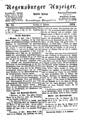 Regensburger Anzeiger Samstag 21. Februar 1874