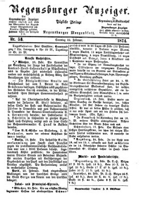 Regensburger Anzeiger Sonntag 22. Februar 1874