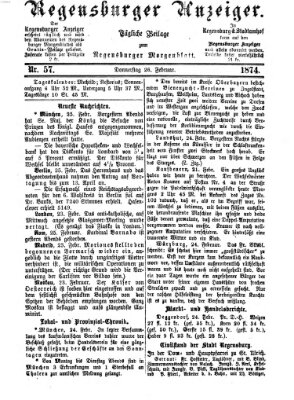 Regensburger Anzeiger Donnerstag 26. Februar 1874