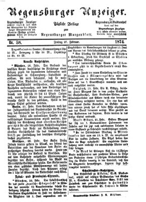 Regensburger Anzeiger Freitag 27. Februar 1874