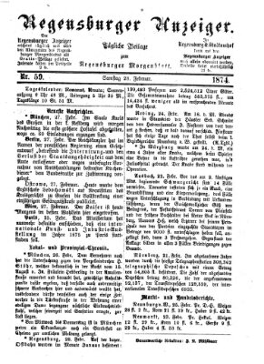 Regensburger Anzeiger Samstag 28. Februar 1874