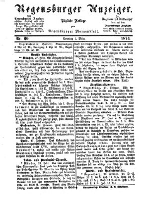 Regensburger Anzeiger Sonntag 1. März 1874