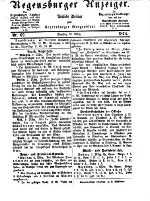 Regensburger Anzeiger Dienstag 10. März 1874