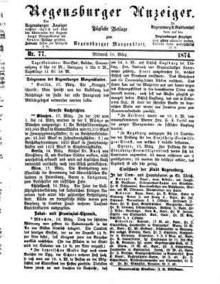 Regensburger Anzeiger Mittwoch 18. März 1874