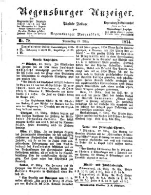 Regensburger Anzeiger Donnerstag 19. März 1874