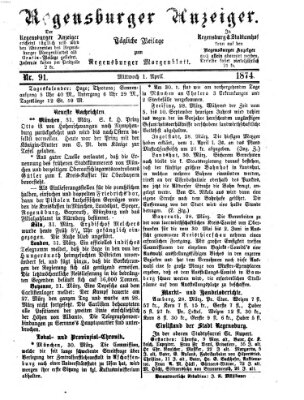 Regensburger Anzeiger Mittwoch 1. April 1874