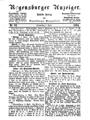 Regensburger Anzeiger Donnerstag 2. April 1874