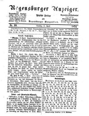 Regensburger Anzeiger Samstag 11. April 1874