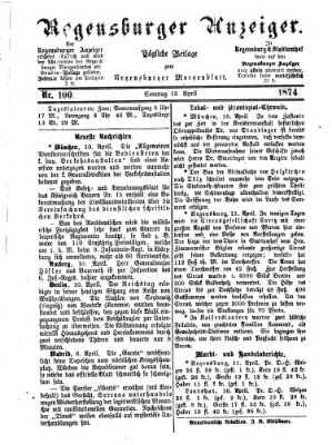 Regensburger Anzeiger Sonntag 12. April 1874