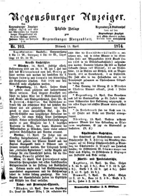 Regensburger Anzeiger Mittwoch 15. April 1874