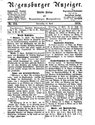 Regensburger Anzeiger Donnerstag 16. April 1874