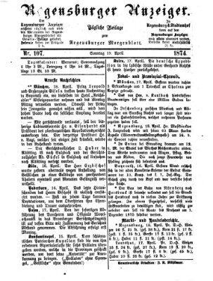 Regensburger Anzeiger Sonntag 19. April 1874