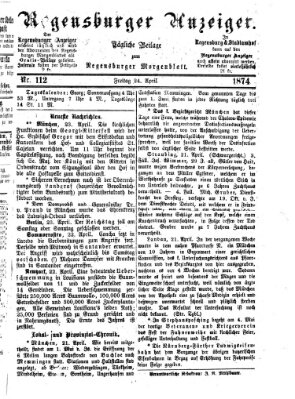 Regensburger Anzeiger Freitag 24. April 1874