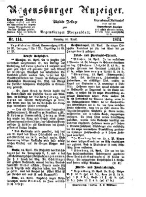 Regensburger Anzeiger Sonntag 26. April 1874