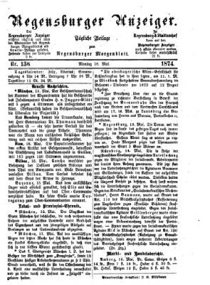 Regensburger Anzeiger Montag 18. Mai 1874