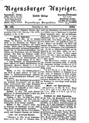 Regensburger Anzeiger Donnerstag 21. Mai 1874