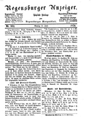 Regensburger Anzeiger Montag 15. Juni 1874