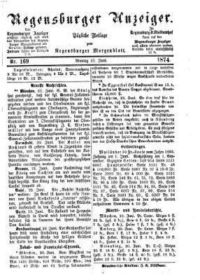 Regensburger Anzeiger Montag 22. Juni 1874