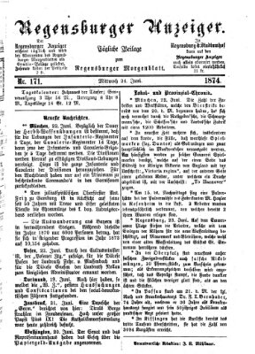 Regensburger Anzeiger Mittwoch 24. Juni 1874