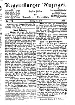 Regensburger Anzeiger Samstag 27. Juni 1874