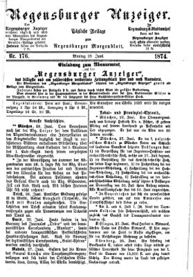 Regensburger Anzeiger Montag 29. Juni 1874