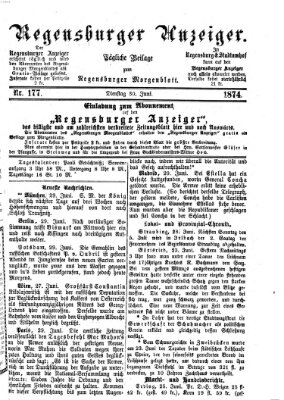 Regensburger Anzeiger Dienstag 30. Juni 1874