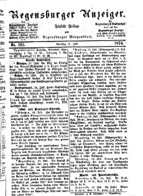 Regensburger Anzeiger Samstag 18. Juli 1874