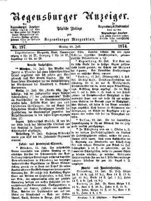 Regensburger Anzeiger Montag 20. Juli 1874