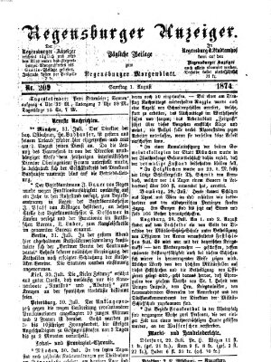 Regensburger Anzeiger Samstag 1. August 1874