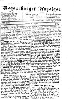 Regensburger Anzeiger Dienstag 11. August 1874