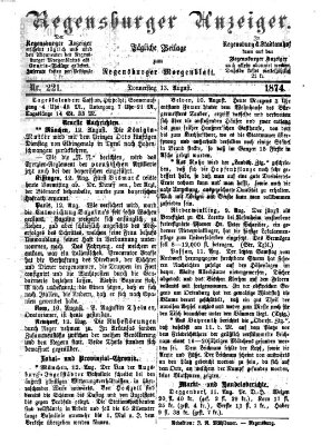 Regensburger Anzeiger Donnerstag 13. August 1874