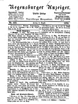 Regensburger Anzeiger Freitag 14. August 1874