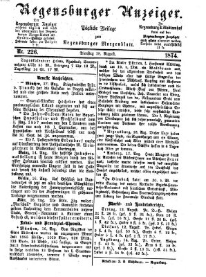 Regensburger Anzeiger Dienstag 18. August 1874