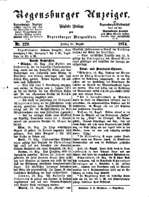 Regensburger Anzeiger Freitag 21. August 1874