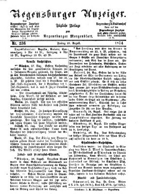 Regensburger Anzeiger Freitag 28. August 1874