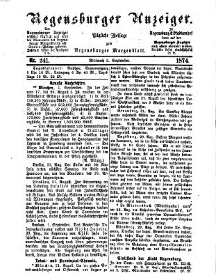 Regensburger Anzeiger Mittwoch 2. September 1874