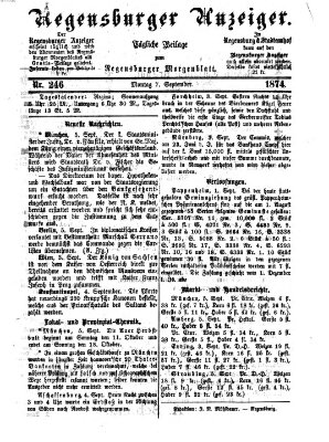 Regensburger Anzeiger Montag 7. September 1874