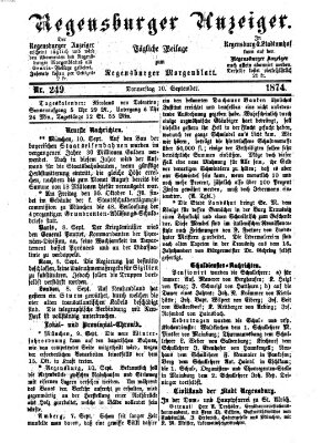 Regensburger Anzeiger Donnerstag 10. September 1874