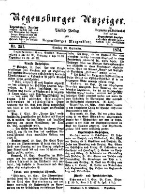 Regensburger Anzeiger Samstag 12. September 1874