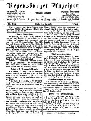 Regensburger Anzeiger Montag 14. September 1874