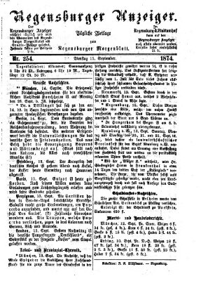 Regensburger Anzeiger Dienstag 15. September 1874