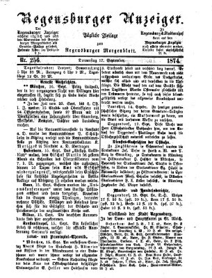 Regensburger Anzeiger Donnerstag 17. September 1874