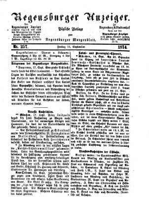 Regensburger Anzeiger Freitag 18. September 1874