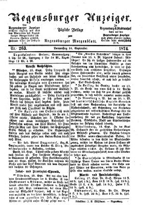 Regensburger Anzeiger Donnerstag 24. September 1874