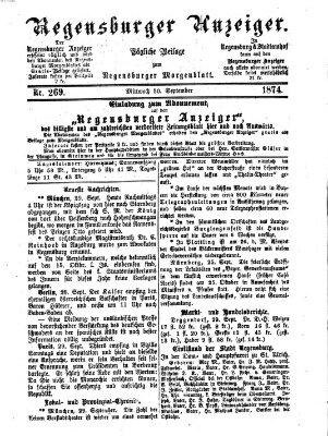 Regensburger Anzeiger Mittwoch 30. September 1874