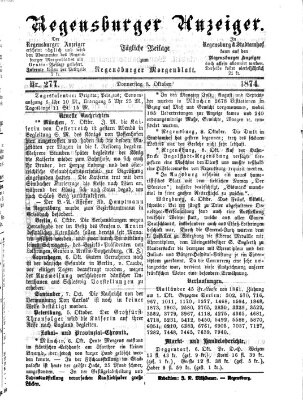 Regensburger Anzeiger Donnerstag 8. Oktober 1874