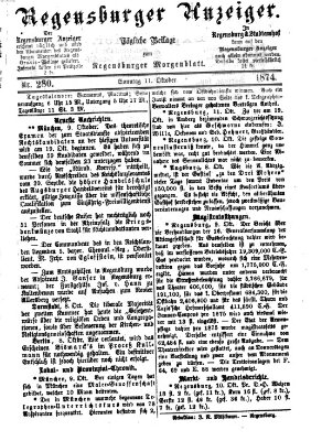 Regensburger Anzeiger Sonntag 11. Oktober 1874