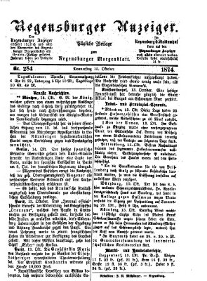 Regensburger Anzeiger Donnerstag 15. Oktober 1874