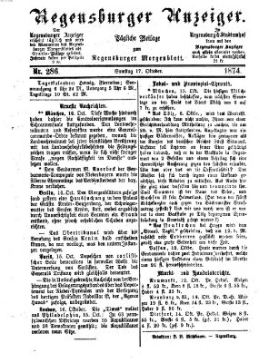 Regensburger Anzeiger Samstag 17. Oktober 1874