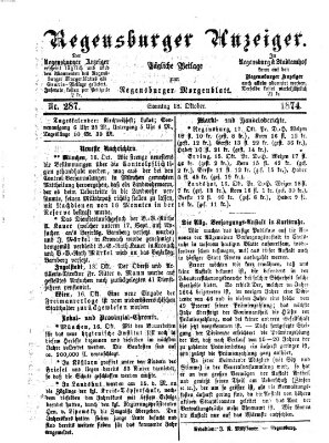 Regensburger Anzeiger Sonntag 18. Oktober 1874